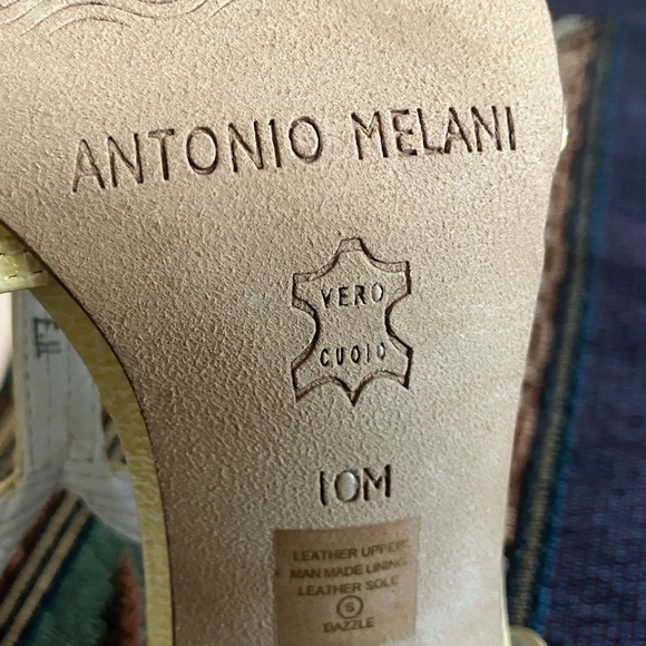 Pearly Ivory Strappy Leather Antonio Melani Heels - Picture 3 of 7